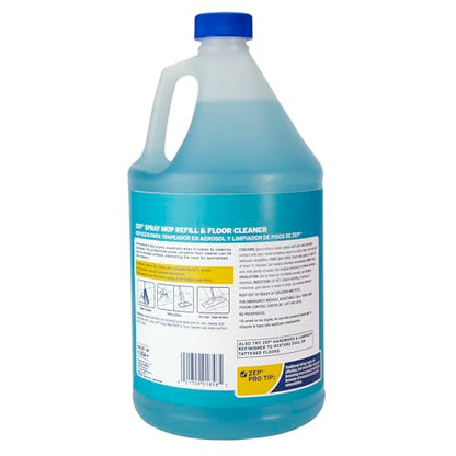 Zep Spray Mop Refill and Floor Cleaner - 1 Gallon (Case of 4) ZUMSF128 - Professional Grade Versatile Multi Surface Fresh Scent Floor Cleaner and Deodorizer