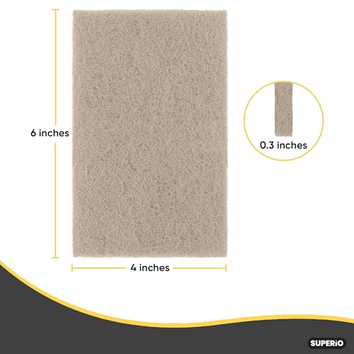 Natural scouring Pad Non-Scratching Natural Sisal Plant Based Scrubber Non-Scratch Cleaning Scrub Pads, Eco-Friendly Reusable Kitchen Scrubbing Pad Pack of 3, By Superio - size: Natural (3-pack)