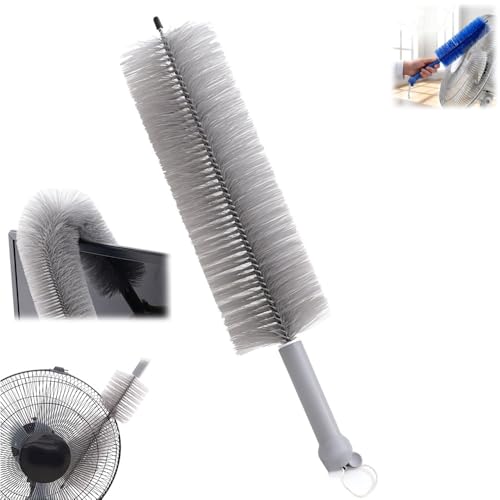 Fan Cleaner Brush, Flexible Ceiling Fan Cleaner, New Bendable Dusting Brush for Electric and Blind, Reusable Microfiber Dust Collector (Gray) - color: Gray