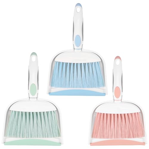 Broom Dustpan Brush Small Dust pan: Small Broom and Dustpan Set Mini Dust pan and Brush Set for Desk, Home, Camping Tent. (Light Blue) - color: Light Blue, size: 1pcs