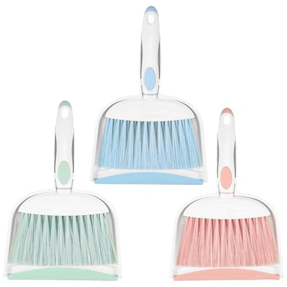 Broom Dustpan Brush Small Dust pan: Small Broom and Dustpan Set Mini Dust pan and Brush Set for Desk, Home, Camping Tent. (Light Blue) - color: Light Blue, size: 1pcs