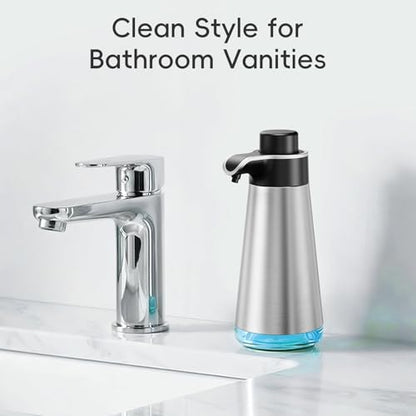 BYUNER Foaming Soap Dispenser for Bathroom & Kitchen, 15 fl oz Refillable Foam Soap Dispenser with Rust-Free Plastic Pump, Metal Look Countertop Soap Dispenser, Hand Soap Dispenser, Brushed Silver - color: Silver, size: Foam