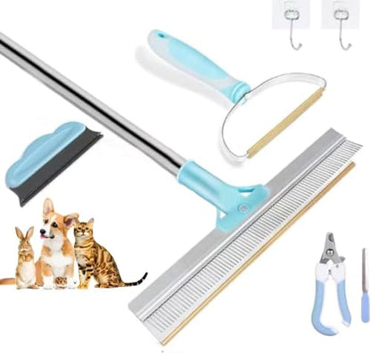 Pet hair remover set, carpet rake for removing pet hair, carpet scraper, three different sizes for carpets, sofas, cars and clothes