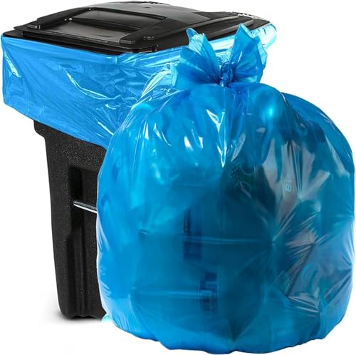 Aluf Plastics 55 Gallon Blue Trash bags for Rubbermaid Brute - Pack of 400 - Garbage or Recycling bags 38" x 55" 1.2 (equivalent) MIL - For Industrial, Home, Contractor - style: 55-60 Gal, 1.2 Mil Equiv, 400 Count