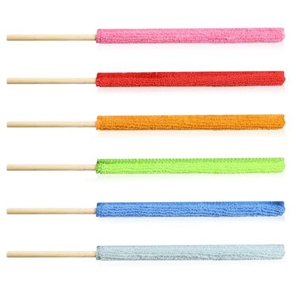 6 PCS Microfiber Detail Duster Sticks Set Mini Dusters for Cleaning AC Vent Cleaner Crevice Cleaning Tool Brush Air Vent Cleaner for Window, Fan, Blind and Car Vent