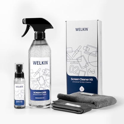 WELKIN Screen Cleaner Spray Kit (550ml + 60ml) - Cleaning Gel for TV, Laptop, Computer, Phone Touchscreen -2 Sprayers，1 Microfiber Cloth & 1 Glass Wipe - size: Gel Kit