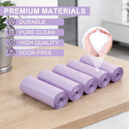 Drawstring Trash Bag 100PCS, Leakproof Small Trash Bags, Unscented Small Garbage Bags, 15 Liter Mini Wastebasket can Liners for Office Bedroom Bathroom, Darkpurple - color: 100Violet color