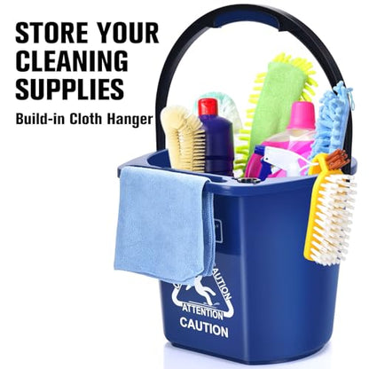 Matthew Cleaning 4.2 Gallon Mop Bucket, Heavy Duty Plastic Cleaning Bucket with Built-in Pour Spout, Mop Holder and Comfort Grip Handle, House and Commercial Cleaning Supplies, 2 Pack Blue - color: Blue, size: 2 Pack