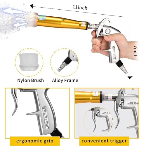 GOCCIDA High Pressure Car Cleaning Gun,Car Air Blow Gun,Tornado Dry Cleaning Gun Quickly Removes Surface Dirt and Dust, Air Gun Works with Air Compressor - style: HCL-007yellow