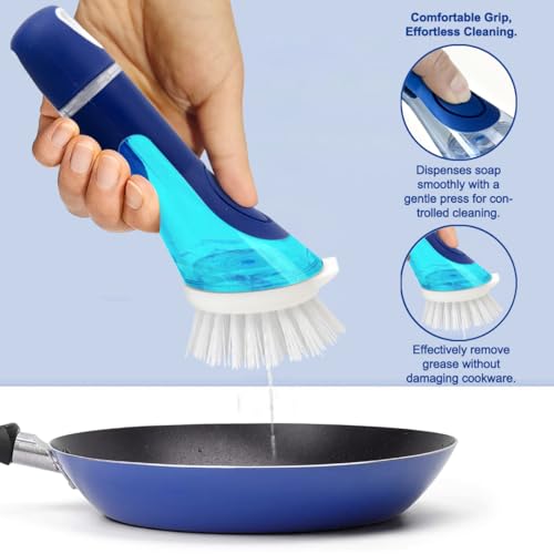 CELOX Dish Brush with Soap Dispenser, Dish Washing Wand for Kitchen