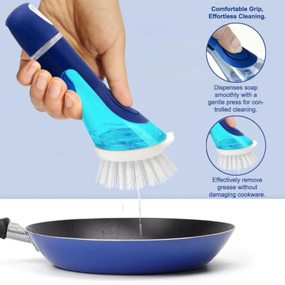 CELOX Dish Brush with Soap Dispenser, Dish Washing Wand for Kitchen