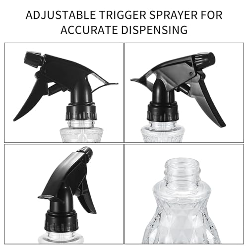 Ergonomic Spray Bottle 500ml – Adjustable Mist & Stream Nozzle, Multipurpose Trigger Sprayer for Cleaning, Gardening, Hair Styling, Pet Training – Reusable Clear Plastic Bottle (1 Pack)