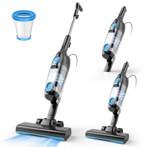 Vazone R6X Corded Stick Vacuum Cleaners for Home, 20Kpa Powerful Suction Stick Vacuum with 16Ft Cord, 2 in 1 Lightweight Handheld Vacuum Cleaner for Hardwood Floor Pet Hair - color: Indigo