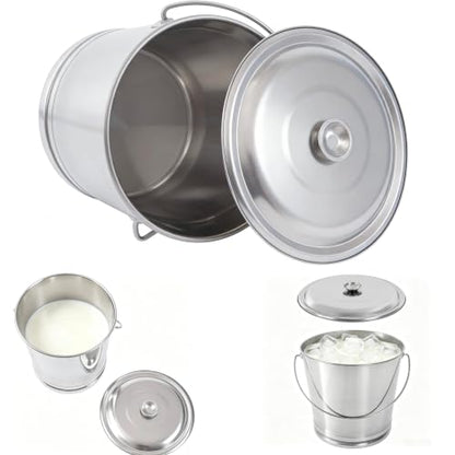 8.5Qt/2.2Gal Compost Bucket Bin Stainless Steel Pail Ice Buckets Milk Pail | Compost Bin Food Scrap Slop Bucket Ice Buckets Milk Pails With Lid Kitchen Waste Kennels and Farms Garden Supplies - size: 8L/8.5Qt/2.2Gal:9.84*8.66*9.84 inch