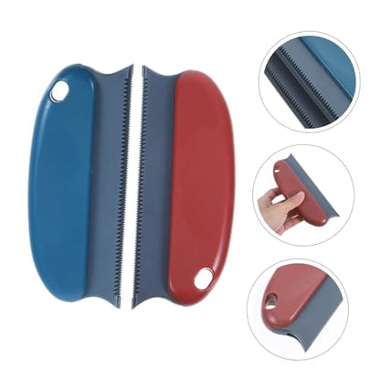 2pcs Tool for Furniture and Carpets Portable Carpet Scraper and Rake for Effortless Lint and Hair Removal from Rugs and Clothing Brick