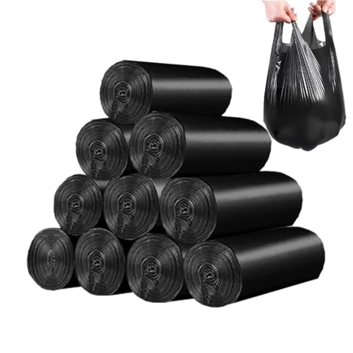 4 Gallon Trash Bag,Small Black Trash Bags 200 Counts Thicken Value Bathroom Trash Can Bin Liners,Small Garbage Bags with Handles for Kitchen Bathroom Office Waste Basket - color: Black, size: 1 Count (Pack of 200)