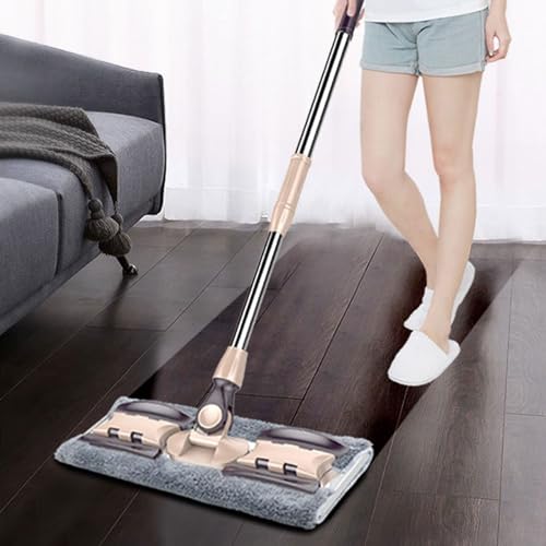 Adjustable Aluminum Flat Mop for Household 360 Degree Dusting Microfiber Pad Lazy Tool 133cm Handle - color: A