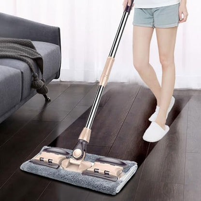 Adjustable Aluminum Flat Mop for Household 360 Degree, Dusting Microfiber Pad Lazy Tool, 133cm Handle - color: B