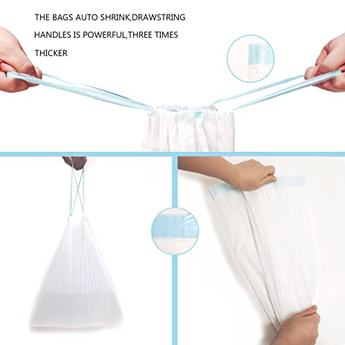 Trash Bags 3.2 Gallon, 100 Pcs Bathroom Garbage Bags, Blue Strap Kitchen Garbage Bags(White) With Drawstring Quickly Pack Garbage, Waste Basket Liners - style: 3.2 gallon