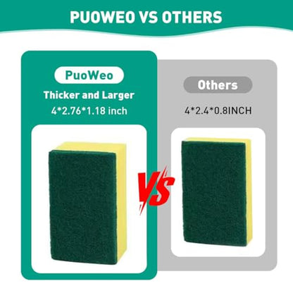 10-Pack Heavy Duty Scrub Sponges, Non-Scratch Kitchen Sponge with Durable Scouring Pad, Dual-Sided Cleaning Sponge for Dishes, Pots, Pans, Sinks – Extra Absorbent & Long-Lasting
