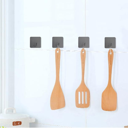 FOTYRIG Adhesive Towel Hooks Stick on Towel Hanger Wall Hooks Waterproof Stainless Steel Sticky Hooks for Hanging Bathroom Kitchen Home Grey -4 Packs - color: Gray