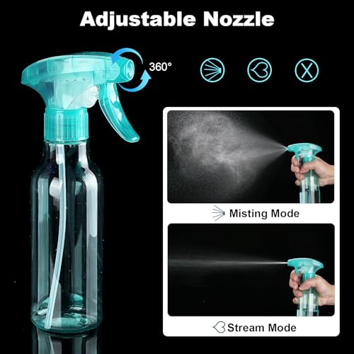 Cosywell Plastic Spray Bottles 8.8oz/260ml 2 Pack Refillable Container Empty Spray Bottle for Cleaning Mist/Stream Heavy Duty Water Spraying Bottle for Cooking Hair Care Essential Oils(Green) - color: C-Green