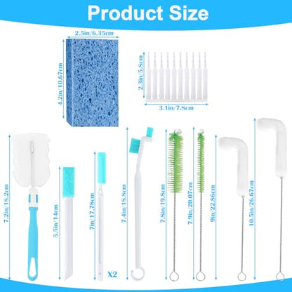 XANGNIER Ice Machine Cleaner Brush Kits,Countertop Ice Maker Cleaning Tools Accessories-1Pcs Cleaning Sponge and 19 Pcs Small Crevice Cleaning Brush for Tight Spaces - color: Multicolor1