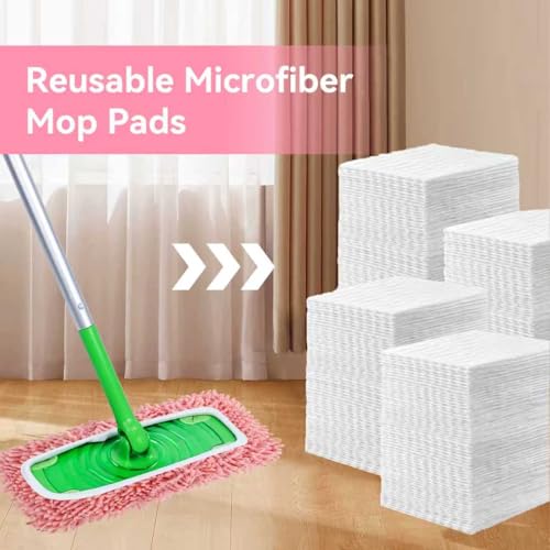 4Pcs Reusable Microfiber Mop Pads Compatible with Swiffer Sweeper，Dry Sweeping Cloths & Wet Mopping Cloths Washable Wet Pads for Hardwood Surface Floor Cleaning - color: Pink- 4pcs Chenille Mop
