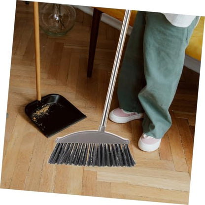 Cabilock 2pcs Hard Floor Broom Handle Heavy Duty Garage Broom for Home Cleaning - color: Dark Grey