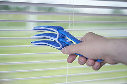 Blind Cleaner Duster Tool, Fan Blade Cleaner, Air Duct Cleaning Tools, Blue Window Blinds Cleaner with Microfiber Sleeve for Fans, Window Blinds, Vents, Shutters…(4 Pack -Superio) - size: 4