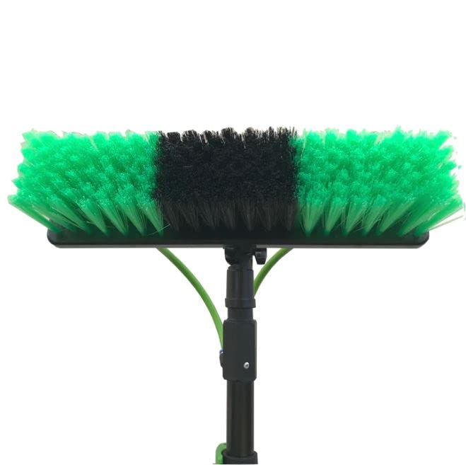 24 Feet Reach Solar Panel Cleaning Brush & Pole Kit Window Cleaner Solar Panel Cleaning System Washing Tool Professional Solution: Scrubber Brush & Spray Washer Water Fed Pole w/Squeegee - size: 24 FT