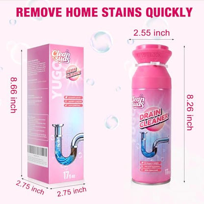 Yugou Foaming Sink Drain Cleaner & Deodorizer, Drain Clog Remover (1pcs) | Yugou Foaming Drain Cleaner, Sink Cleaner and Deodorizer, Drain Clog Remover for Kitchen Sinks, Shower Drains, Tubs - size: 1pcs