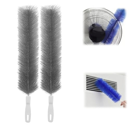 Bendable Microfiber Head, 2026 Fan Cleaner Brush, Washable Reusable Dust Remover for Fans, Air Conditioning, Curtain, Car Vents (Grey 2pcs) - color: Grey 2pcs
