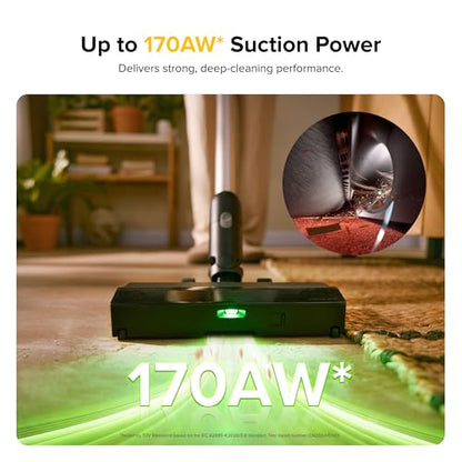 roborock H60 Pro Cordless Stick Vacuum Cleaner, 170AW Suction Power, 80-Min Runtime, 90° Bendable Tube, Dust-Detecting LED, Anti-Tangle Vacuum Cleaner for Home, Carpets, Hard Floors & Pet Hair - size: H60 Pro