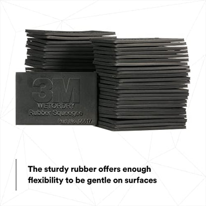 3M Wetordry Rubber Squeegee 05517, 2-3/4 in x 4-1/4 in, Comfort Fit, Flexible, For Wet Sanding - size: 1