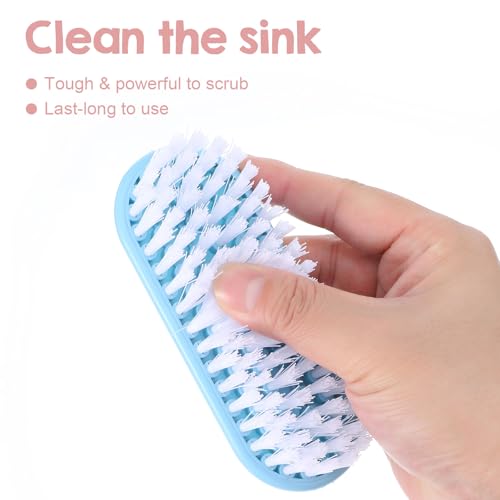 Scrub Brush 12-Pack Heavy Duty Multi-Purpose Cleaning Brushes with Stiff Bristles, 4 Colors (Purple Pink Blue Green) for Floor Laundry Bathtub Sink Tile & Household Surfaces