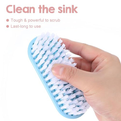 Scrub Brush 12-Pack Heavy Duty Multi-Purpose Cleaning Brushes with Stiff Bristles, 4 Colors (Purple Pink Blue Green) for Floor Laundry Bathtub Sink Tile & Household Surfaces