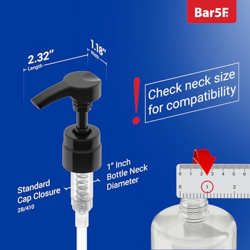 Liter 33.8 oz Shampoo Conditioner Pumps Fits Salon Brand Bottles, 2-Pack Pump Top Dispenser Compatible with 1-inch Neck Diameter Bottles (Black) - color: Black