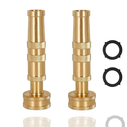 High-Pressure Brass Adjustable Twist Nozzle, Garden Hose Heavy Duty Nozzle Sprayer for Car Washing, Cleaning,Patio, Lawn,2-Pack ﻿ - size: 1.2*1.2*4