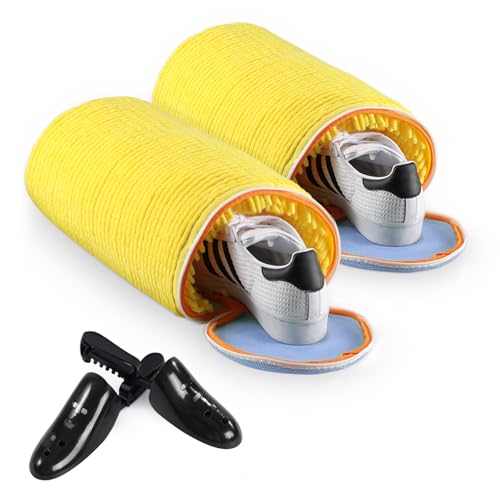 Teletrogy Shoes Laundry Bag Keep Shoes Clean, Shoe Wash Bag for Washing Machine, Durable Zipper Laundry Washing Bag, Sneaker Tennis Cleaner Kit Adjustable Shoe Trees - Home Dorm Travel Essentials - color: Yellow