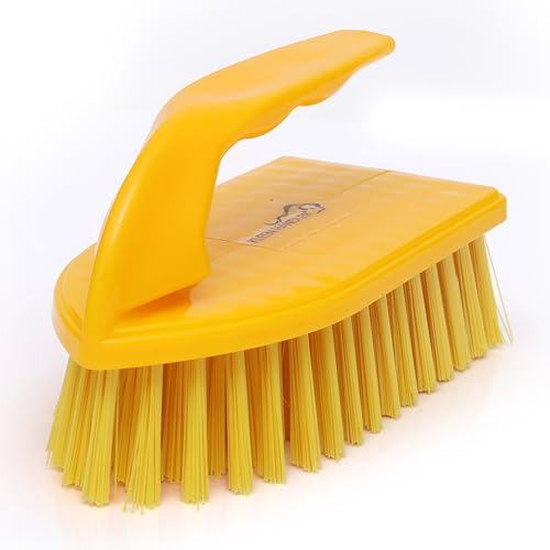 KLEEN HANDLER Iron Handle Scrub Brush for Household & Commercial Cleaning for Shower, Bathroom, Sink, Kitchen, Bathtub, Floor Scrubbing, 1 Pc - Yellow - style: Pack of 1