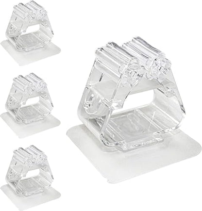GANPUB 4Pcs Clear Fishing Rod Holder. Mounted Fishing Pole Holder, Wall-Mounted Multi-Purpose Functions, No Need to Drill Fishing Rod Rack, Can Hold any Type of Fishing Rod, Fishing Rod Holders