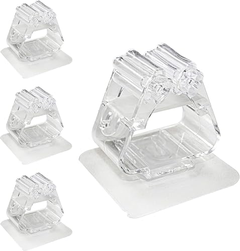 GANPUB 4Pcs Clear Fishing Rod Holder. Mounted Fishing Pole Holder, Wall-Mounted Multi-Purpose Functions, No Need to Drill Fishing Rod Rack, Can Hold any Type of Fishing Rod, Fishing Rod Holders