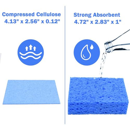 YoleShy 72 Pack Sponges Kitchen Natural Compressed Cellulose Sponges Bulk Non Scratch for Household Cookware Bathroom Cars Soft Super Absorbent Reusable