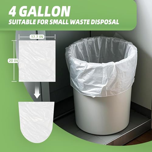 4 Gallon Small Trash Bags 105 Count Tear & Leak Resistant Small Garbage Bags For Bathroom White Trash Can Liners 3G/EACH - style: 4 Gallon 105 PCS