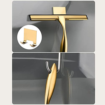 Stainless Steel Shower Squeegee with Handle Silicone Rubber Strip Cleaner Bathroom for Kitchen