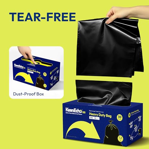 Heavy Duty Contractor Trash Bags 55 Gallon 30 Count, 1.2 Mil, Strong Black Garbage Bags, Leakproof Star Seal for Construction, Yard, Demolition Debris - color: 55Gal-30 bags
