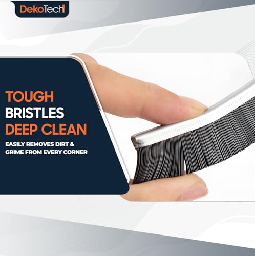 3-Pack Heavy-Duty Crevice Brushes – Hard Bristle Scrub Brushes for Grout, Gaps, Tile, and Tight Spaces (Black)