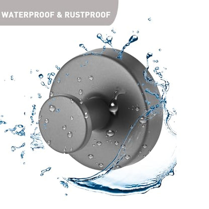 Suction Cup Hooks, Shower Hooks for Inside Shower, No-Drill Towel Hook Stainless Steel Waterproof Suction Hook for Wreaths, Loofah, Towel, Coat, Bath Robe (3, Grey) - color: Gray