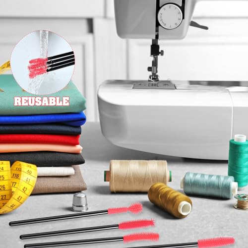 20 Pcs Nook and Cranny Sewing Machine Cleaning Brushes for Quilting Supplies Reusable Silicone Dense Bristles Cleaning Brushes for Sewing Machine Internal and Spool Area(Black, Bright Pink) - color: Black, Bright Pink